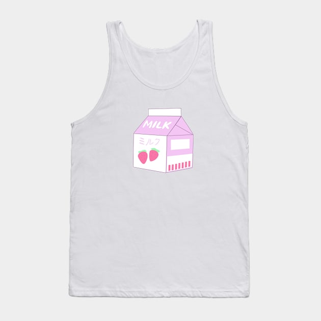 Strawberry Milk Carton Tank Top by TriggerAura